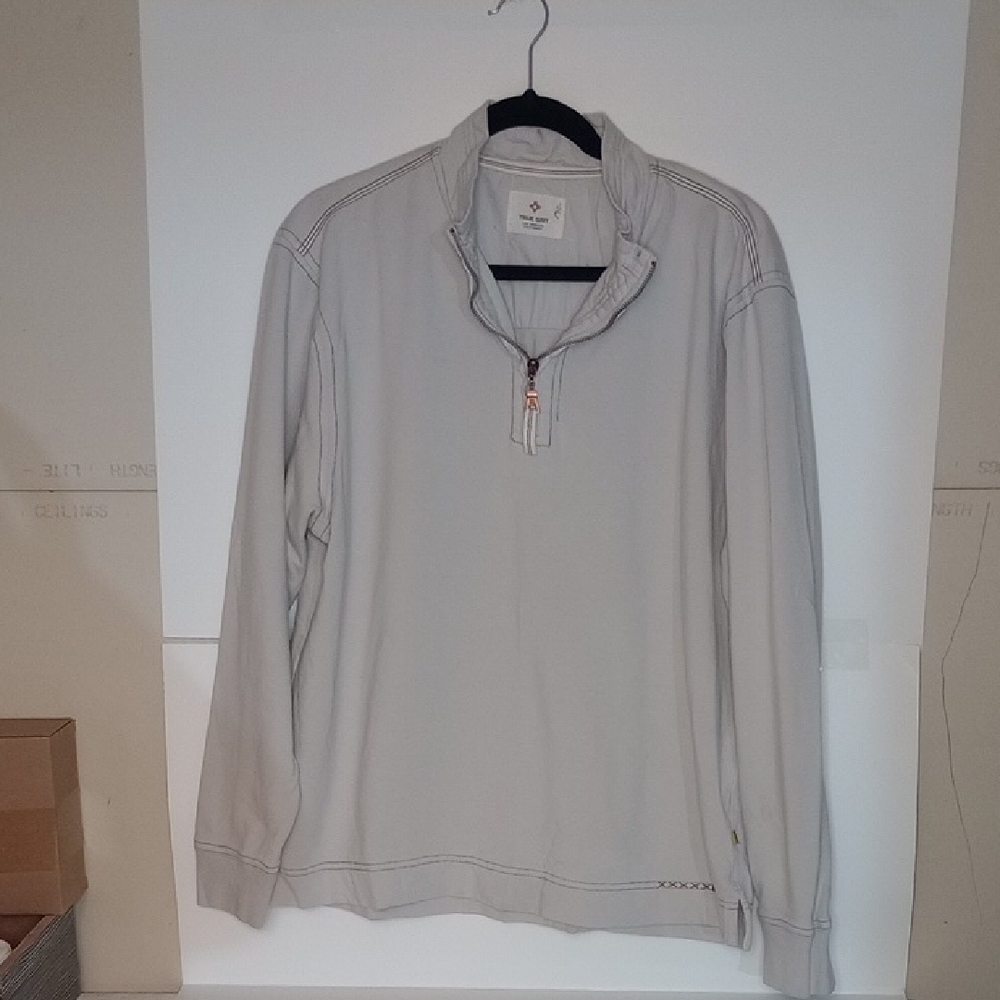 True Grit Light Gray Quarter-Zip Sweatshirt